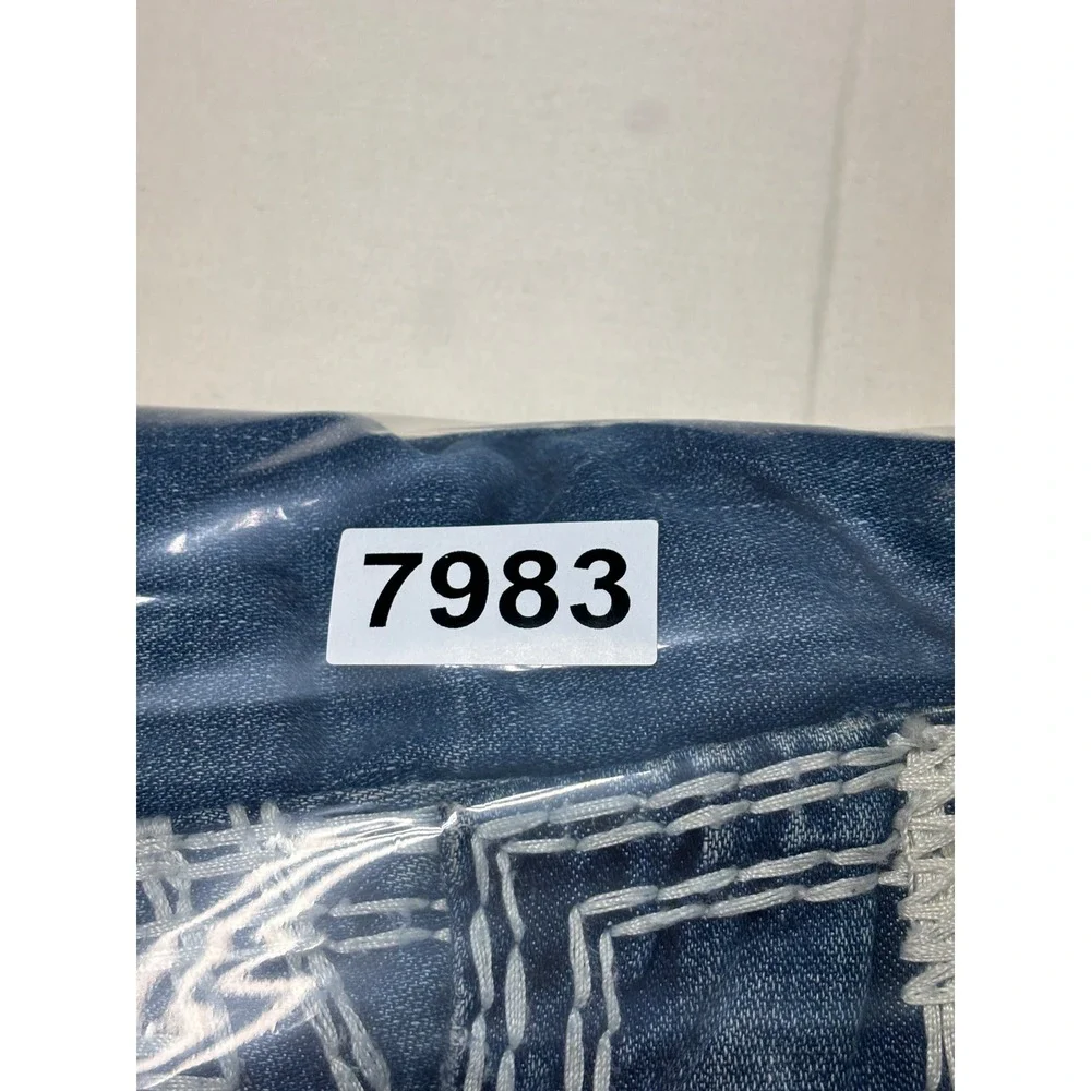True Religion Straight Flap Natural Super QT Blue Jeans Mens 42X33 Thick Stitch